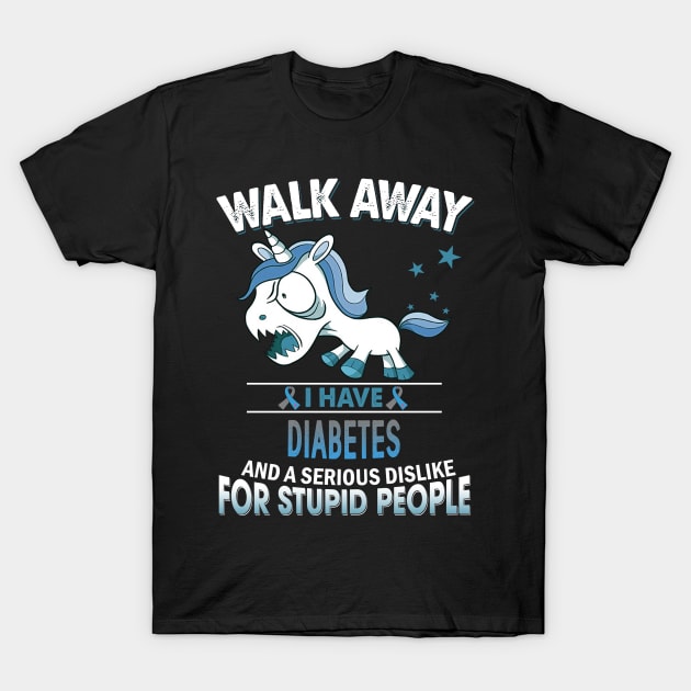 funny diabetes grumpy unicorn warrior T-Shirt by TeesCircle